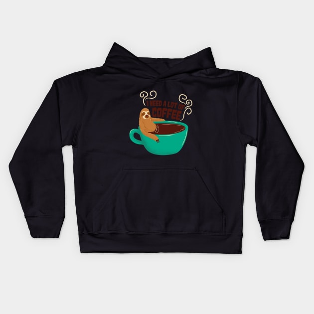 need a lot of need a lot of coffee Kids Hoodie by BeFaCToo